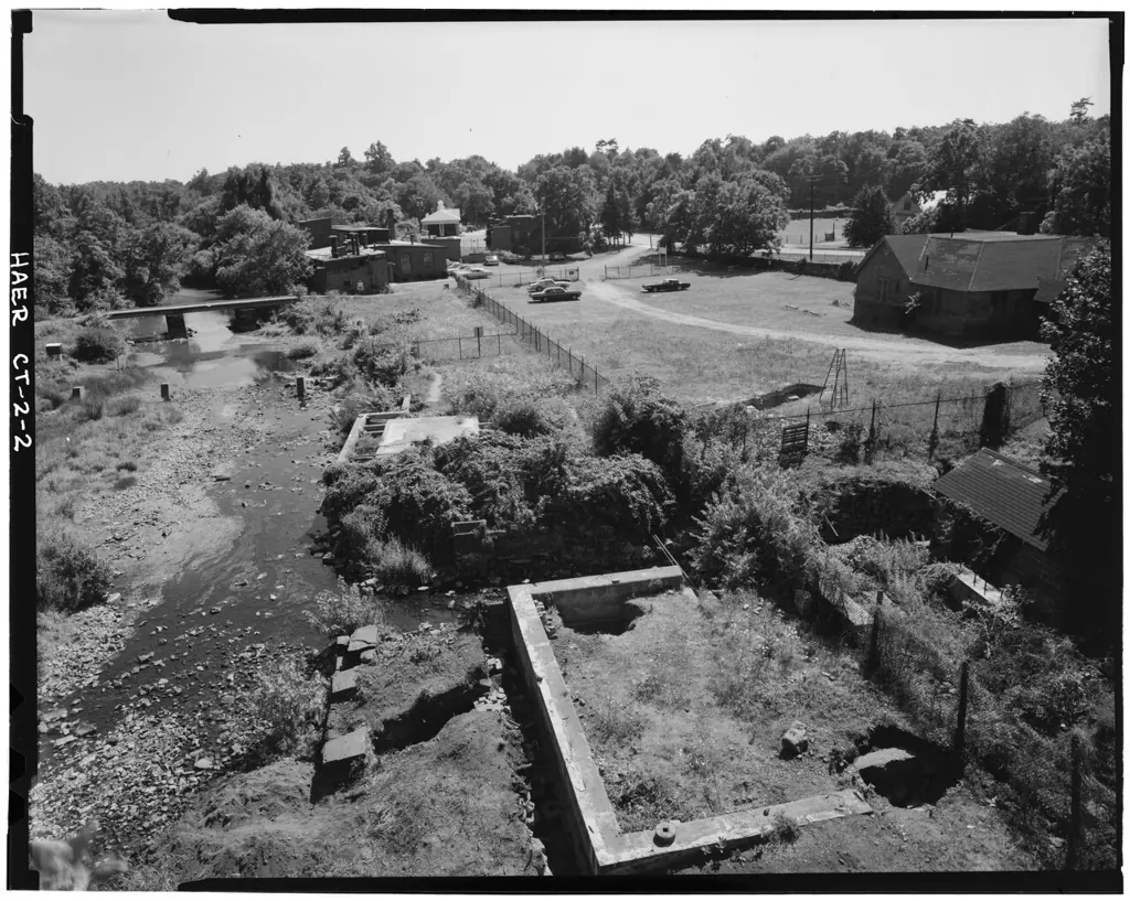 Mill River and surviving armory site features. 