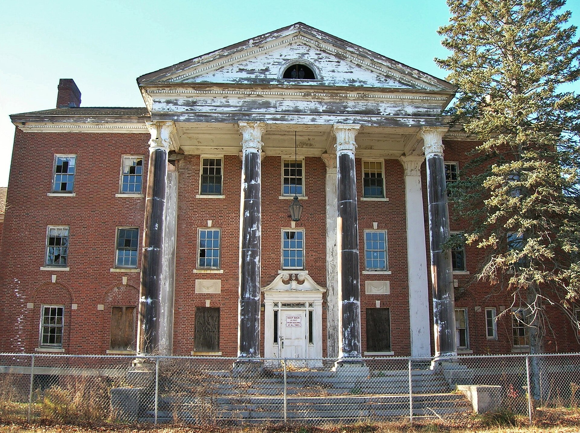 Norwalk Hall front, Fairfield Hills, November 2014