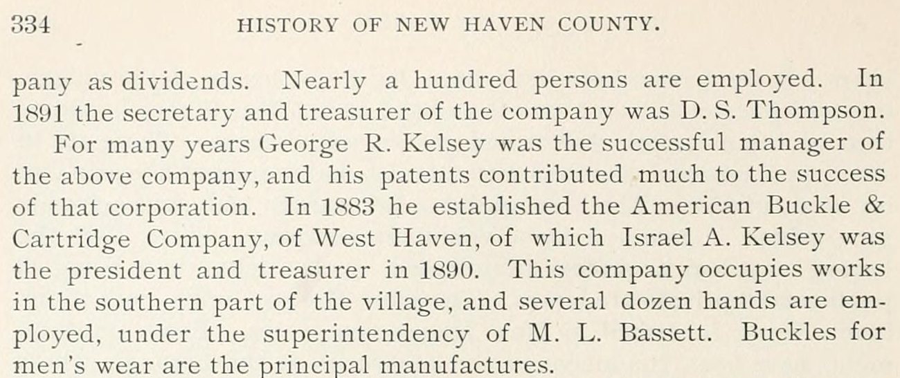Continuation describes nearly one hundred employees and distinguishes the American Buckle & Cartridge Company in the…
