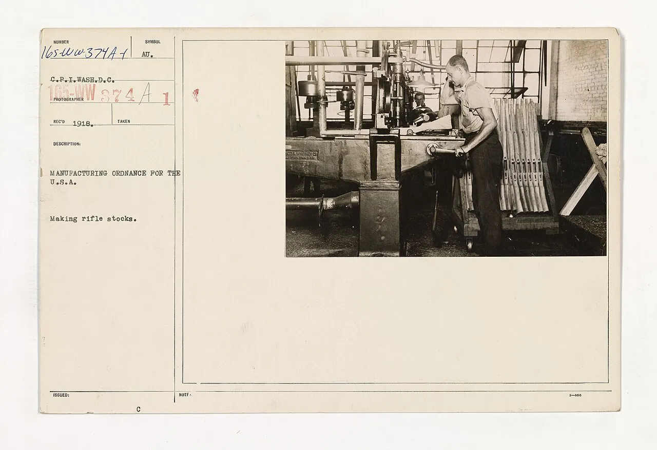 Rifle-stock manufacturing at Winchester. 