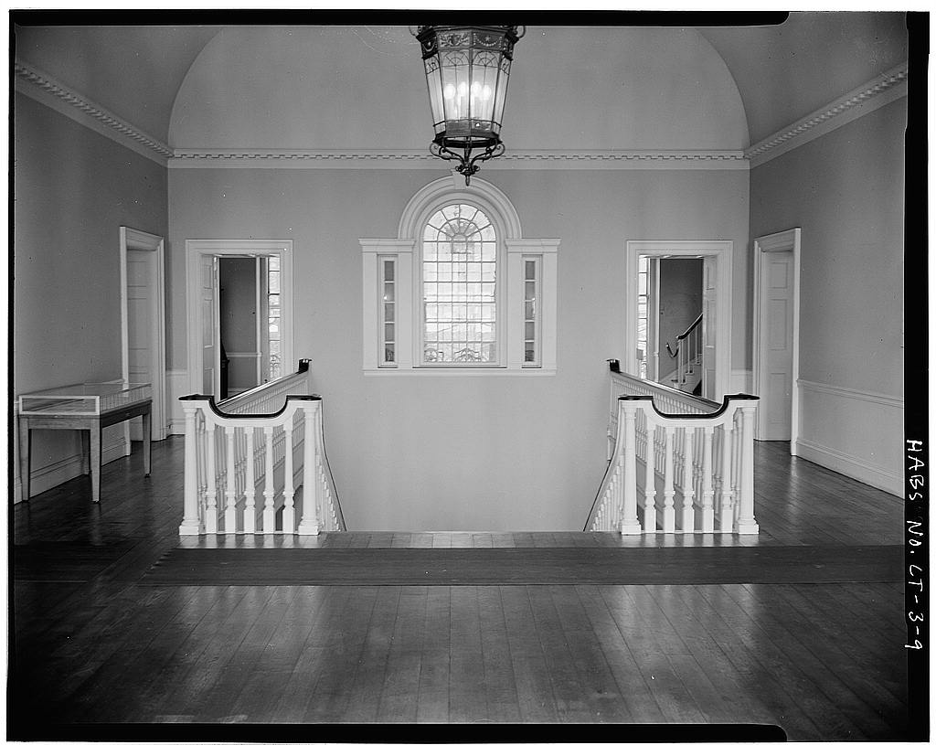 9.  INTERIOR SECOND FLOOR HALL AND STAIRS - Old State House, Main Street & Central Row, Hartford, Hartford County, CT