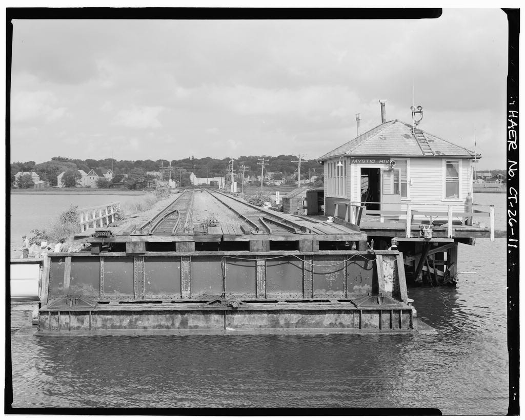 View, looking northeast, showing bridge approach and operator's house