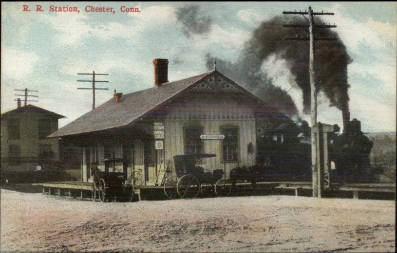 Chester railroad station — historical postcard · circa 1907–1915