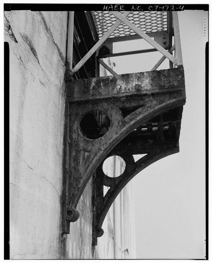 Detail of landing bracket, southwest elevation, looking south