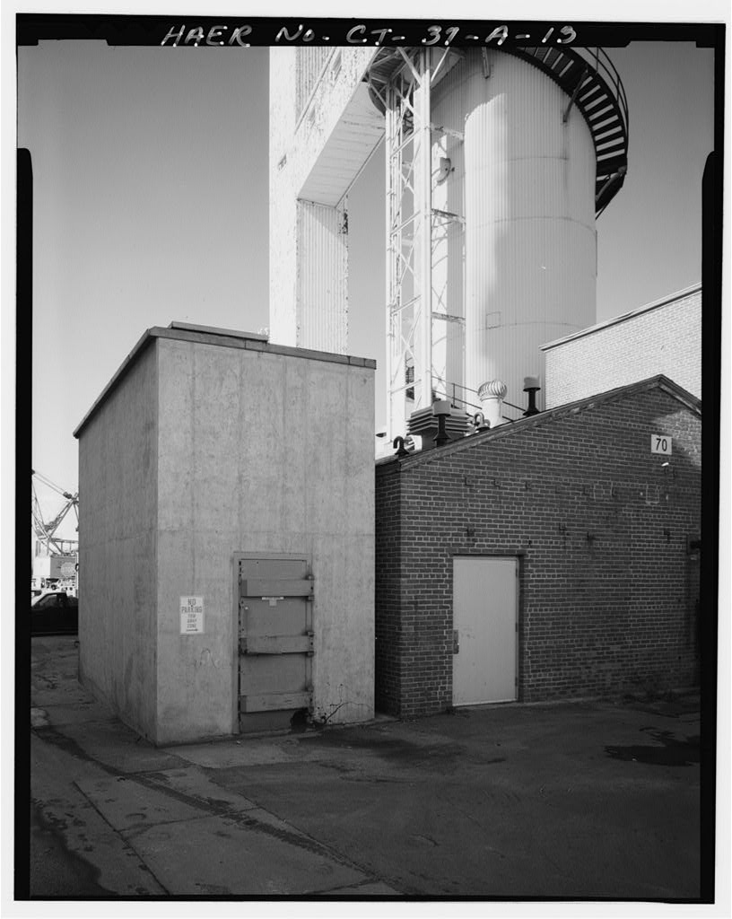 View, looking west from left to right, showing high pressure air flask room and pump room