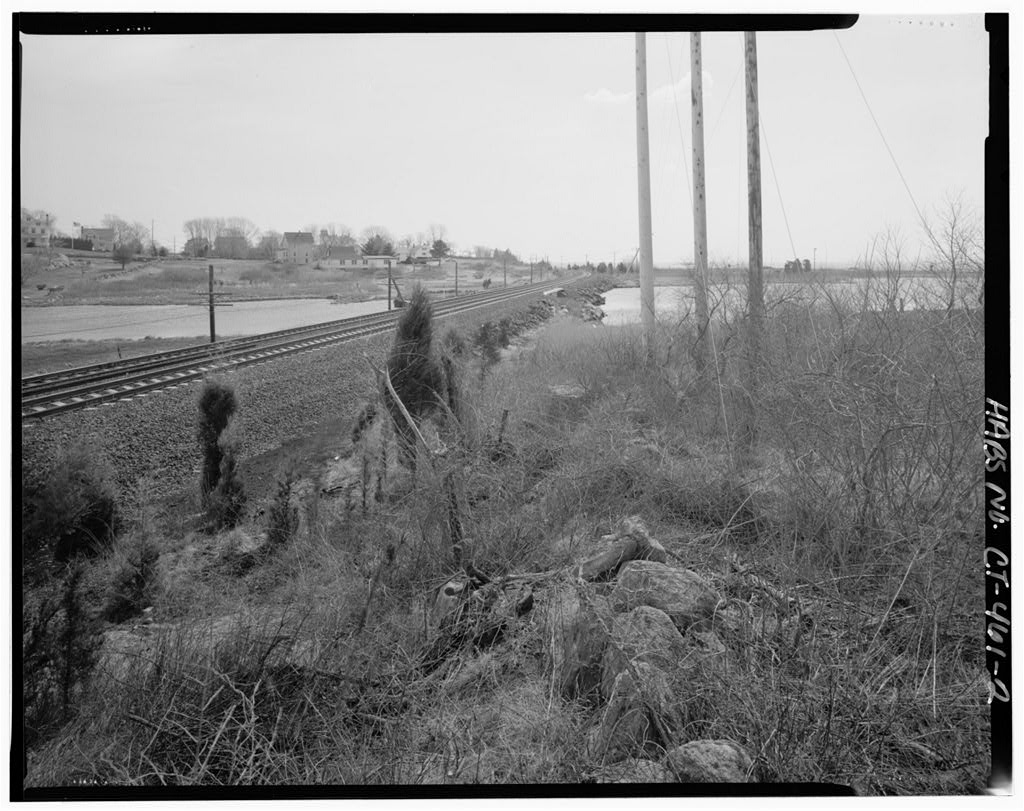 View from Amtrak Railroad tracks, looking east along tracks towards Wilcox Road Historic District