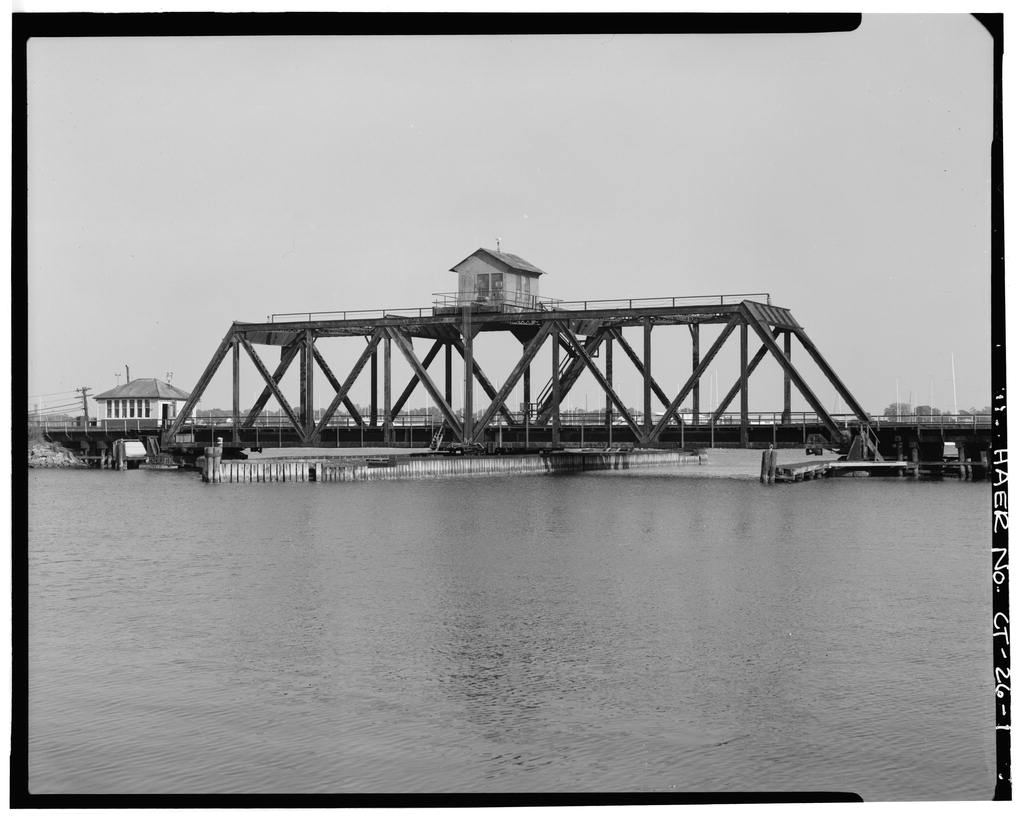 View, looking east, showing bridge closed · 1978