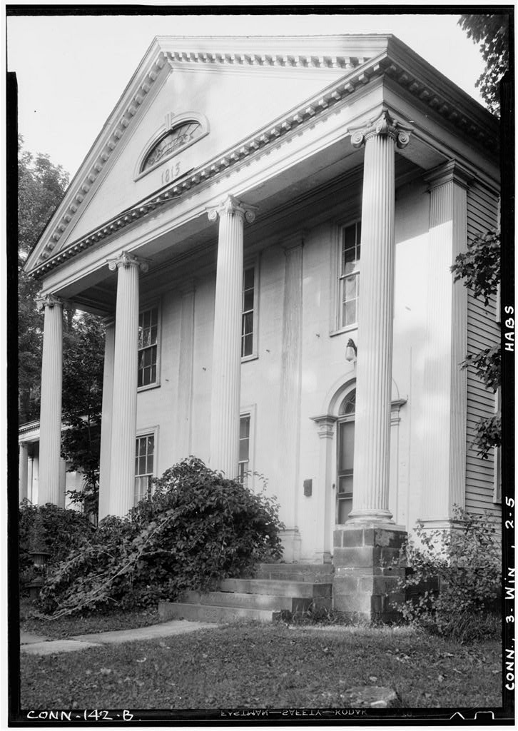 Exterior, detail of principal entrance pediment