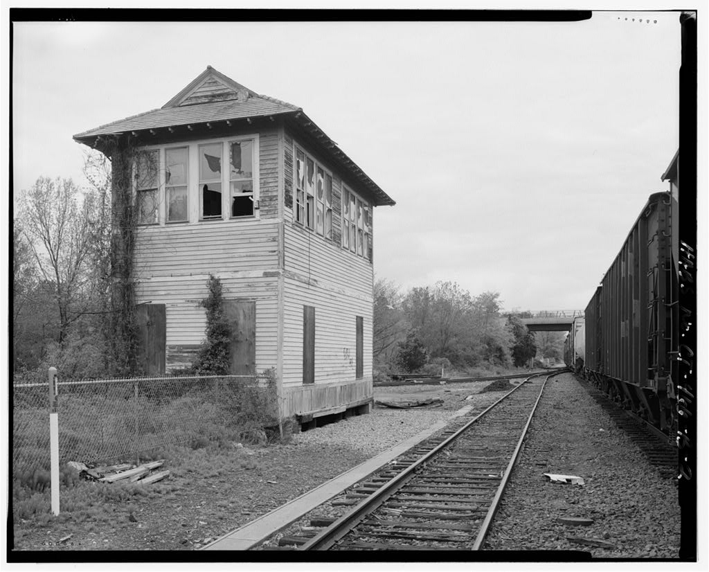 View looking northeast - Old Saybrook Railroad Station, Interlocking Tower, 455 Boston Post Road, Old Saybrook,…